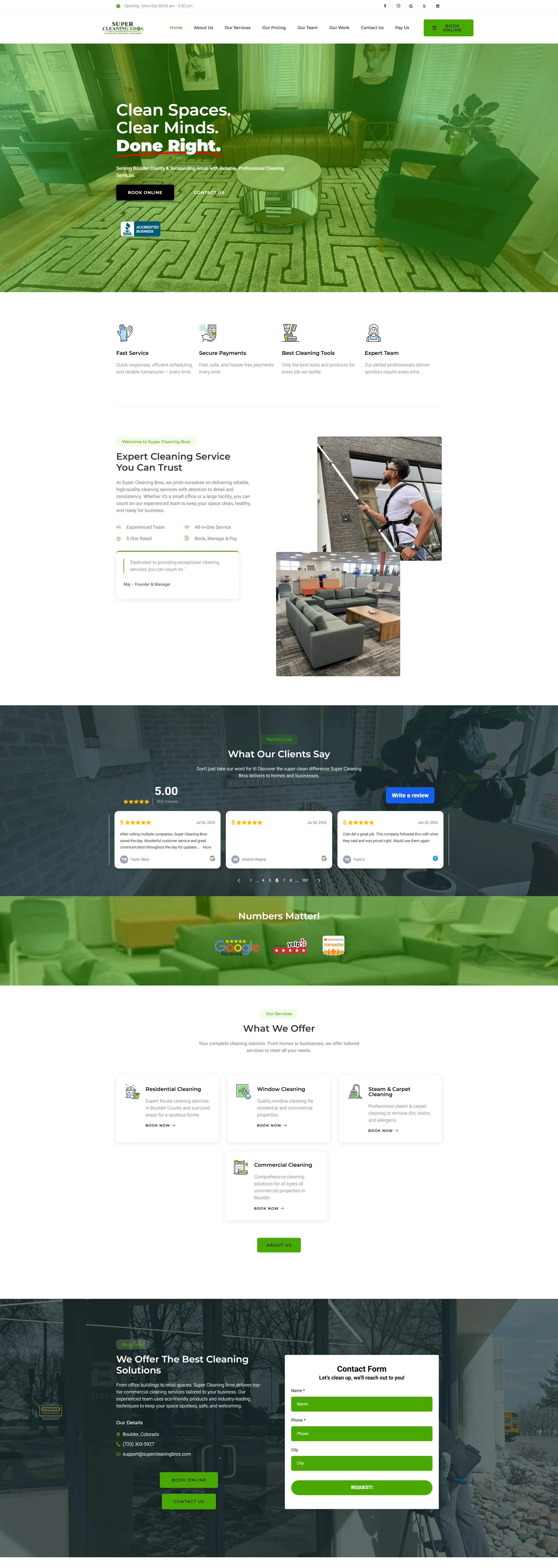 The Super Cleaning Bros website